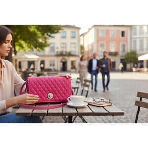 Vera Bradley‎ Turnlock Crossbody – Fuchsia – NWT